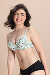 Zivame Padded Regular Wired Medium Coverage Tshirt Bra - Grass Green Floral — thumbnail 2